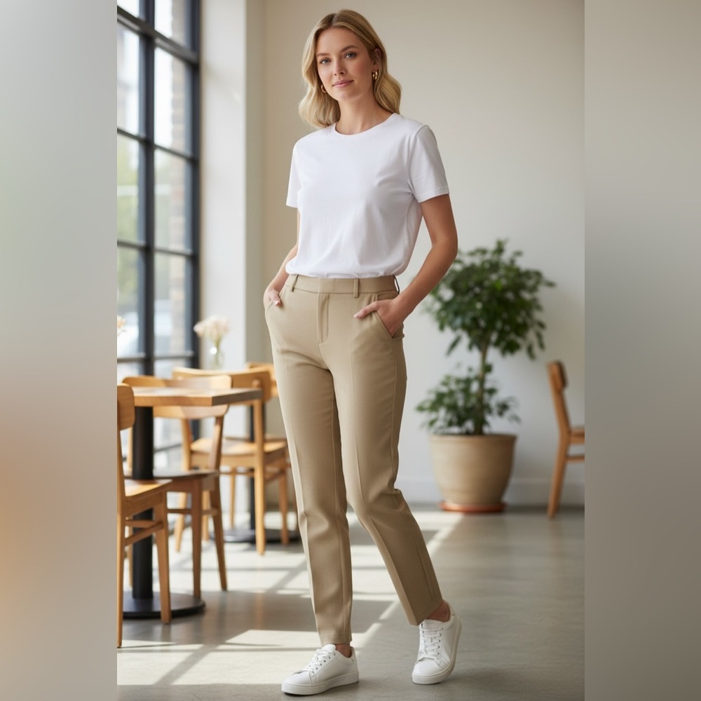 Charter Club Beige Straight-Leg Dress Pants